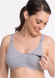 Grey Wireless Nursing Bra